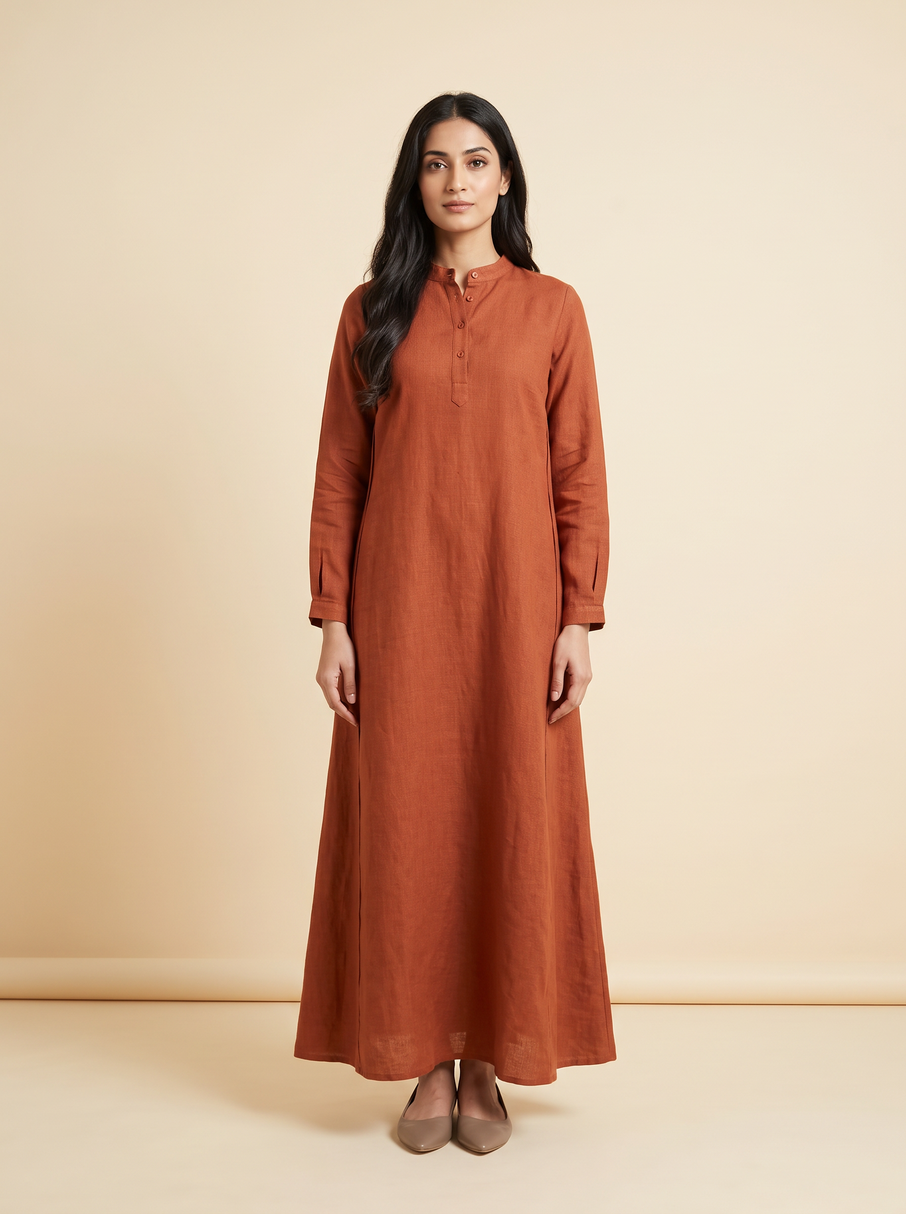 Rust Collared Maxi